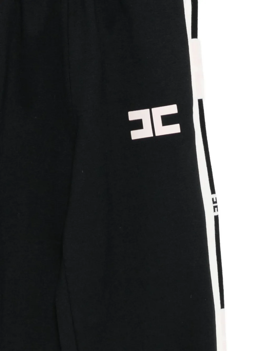 Elisabetta Franchi La Mia Bambina logo-print side-stripe track pants Zwart