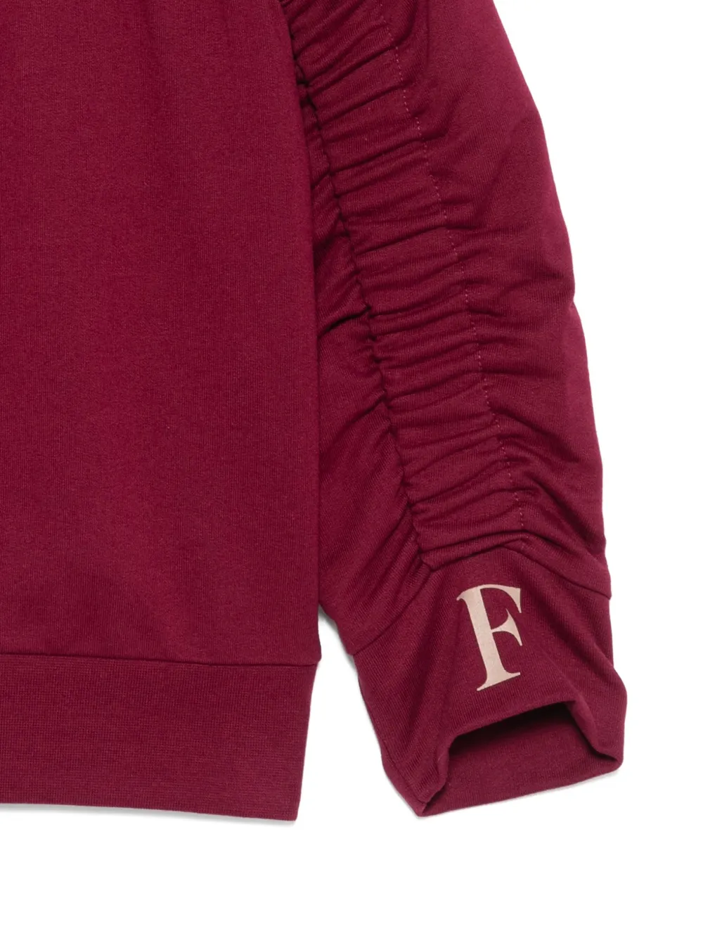Elisabetta Franchi La Mia Bambina gathered-sleeve sweatshirt Rood
