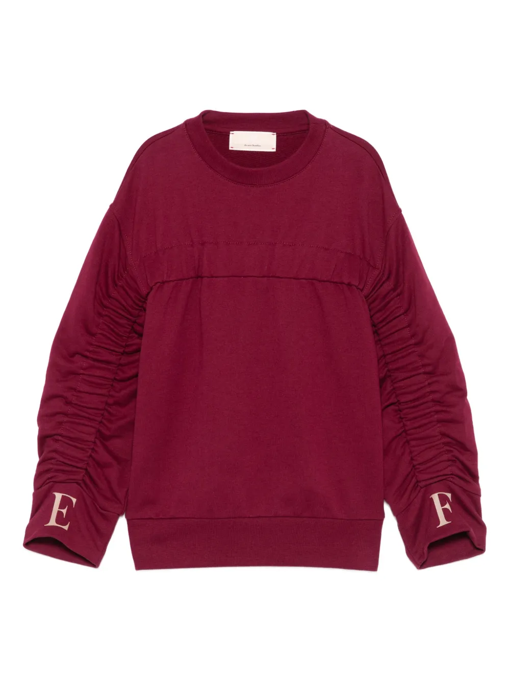 Elisabetta Franchi La Mia Bambina gathered-sleeve sweatshirt Rood
