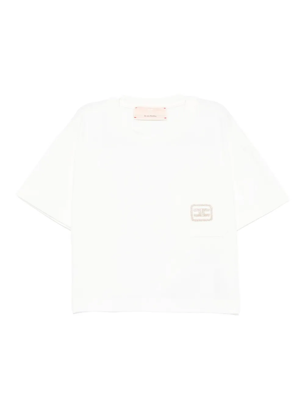 Elisabetta Franchi La Mia Bambina logo-embroidered T-shirt Wit