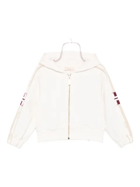 Elisabetta Franchi La Mia Bambina stripe-detail zip-up hoodie