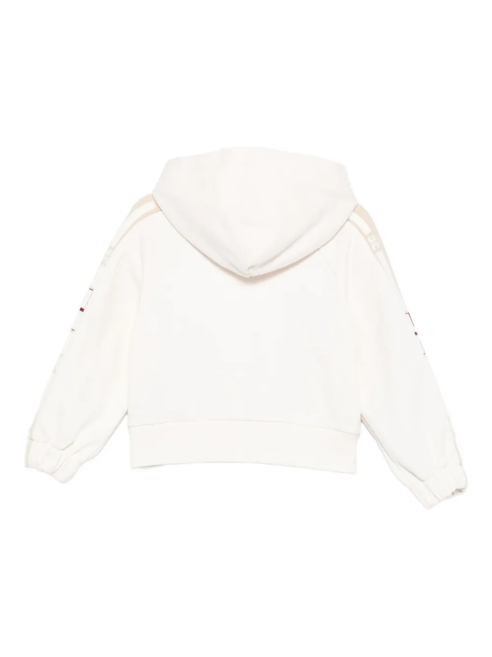 Elisabetta Franchi La Mia Bambina stripe-detail zip-up hoodie Beige