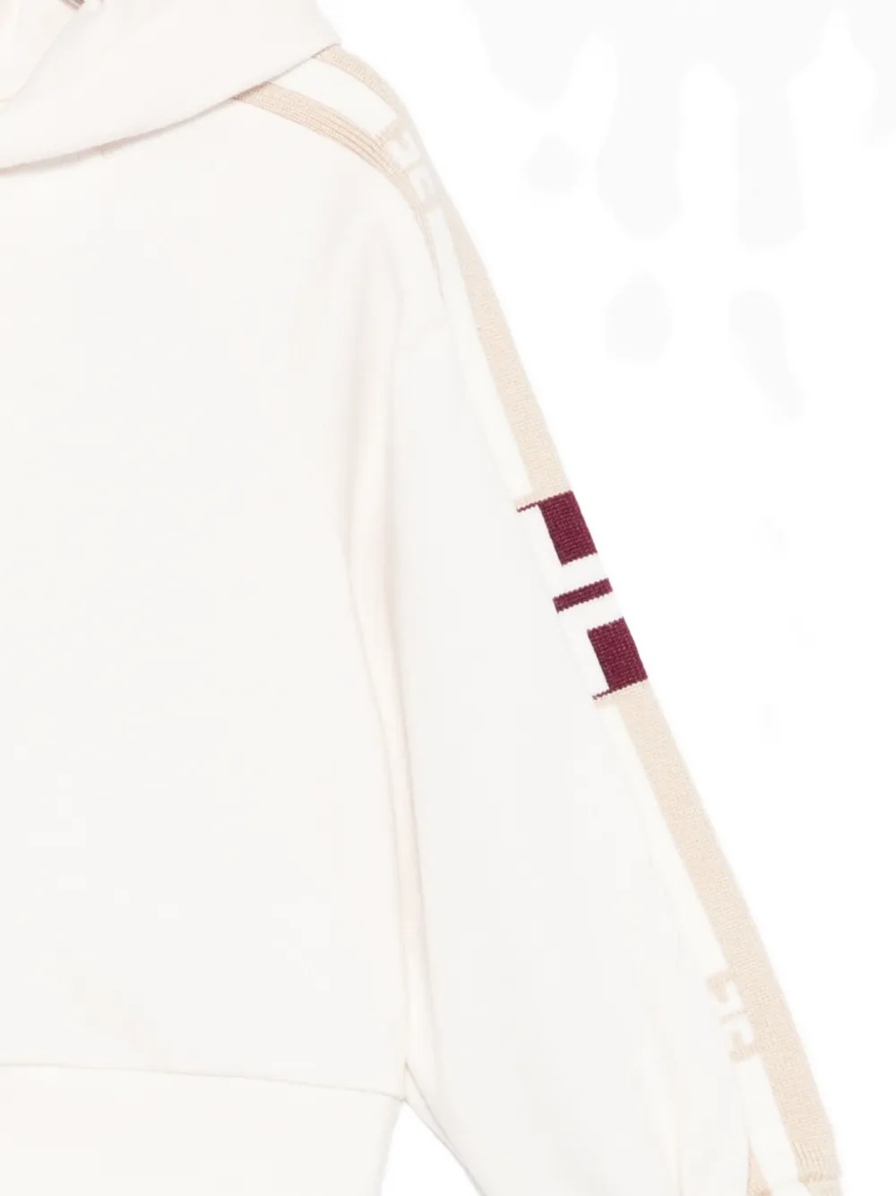 Elisabetta Franchi La Mia Bambina stripe-detail zip-up hoodie Beige