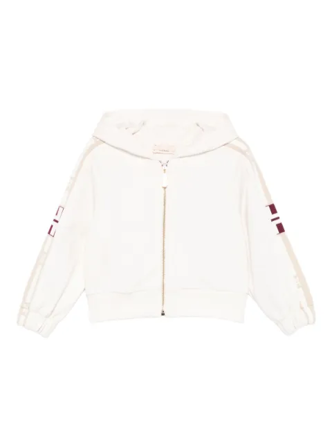 Elisabetta Franchi La Mia Bambina stripe-detail zip-up hoodie