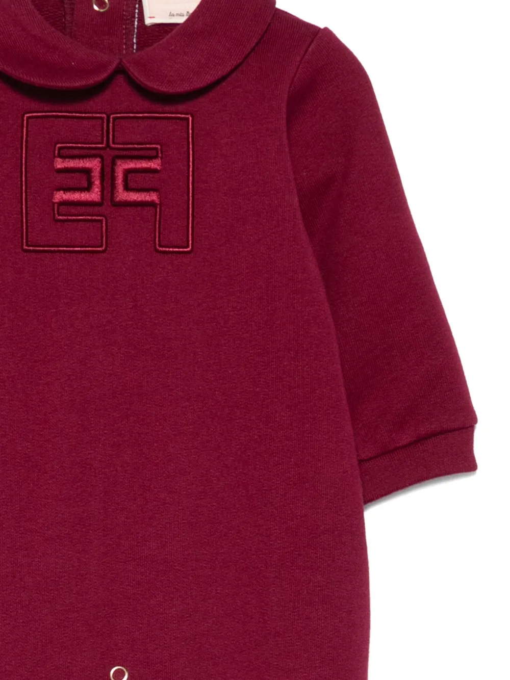Elisabetta Franchi La Mia Bambina embroidered-collar babygrow Rood