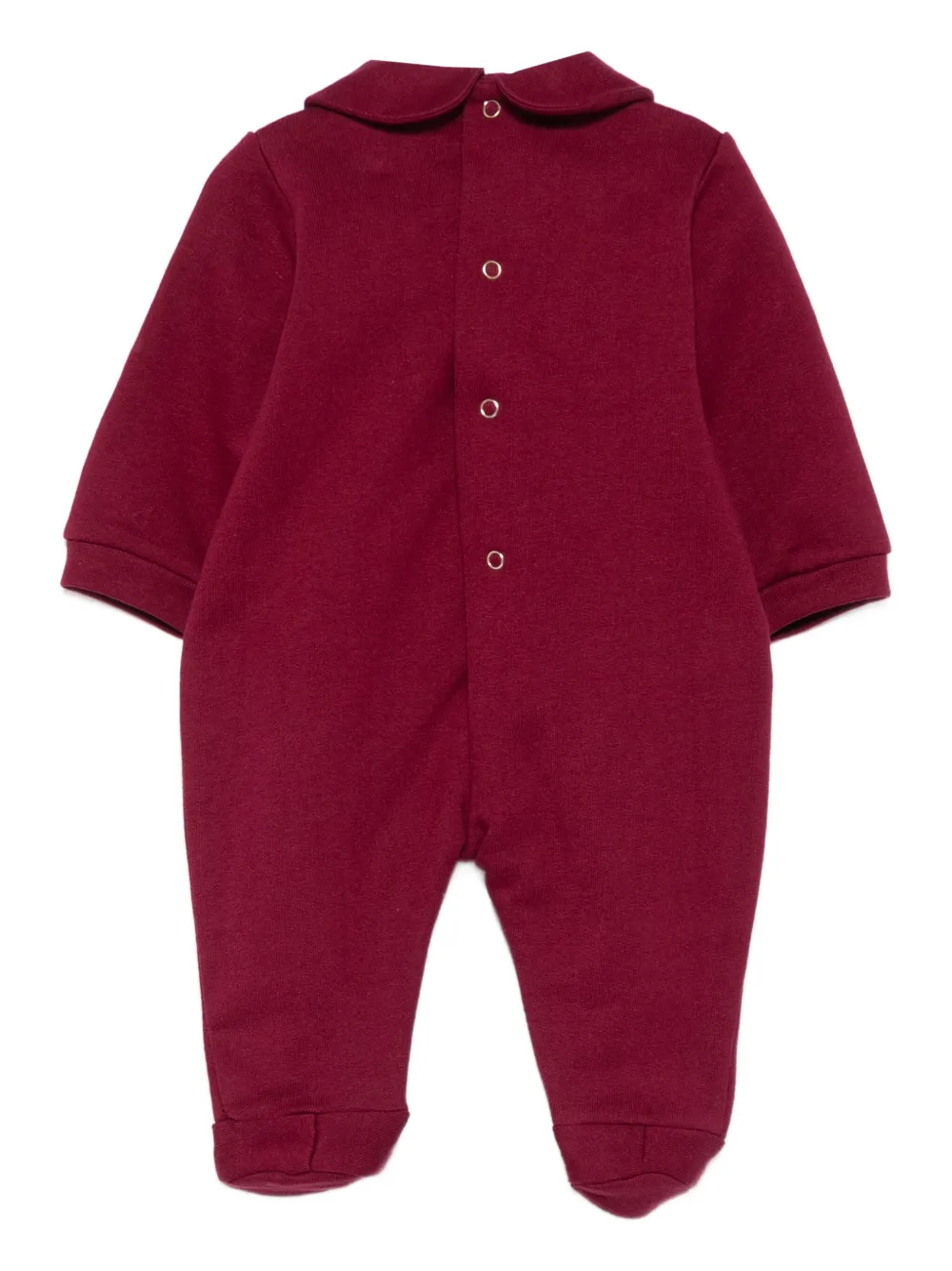 Elisabetta Franchi La Mia Bambina embroidered-collar babygrow Rood
