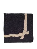 Vintage ribbon-print polka dot scarf - Black