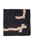 Vintage ribbon-print polka dot scarf - Black