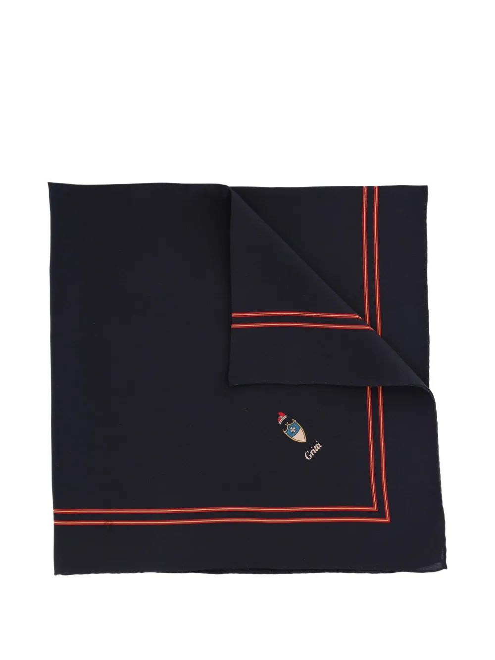 Pre-owned Vintage Gritti Silk Scarf In Blue