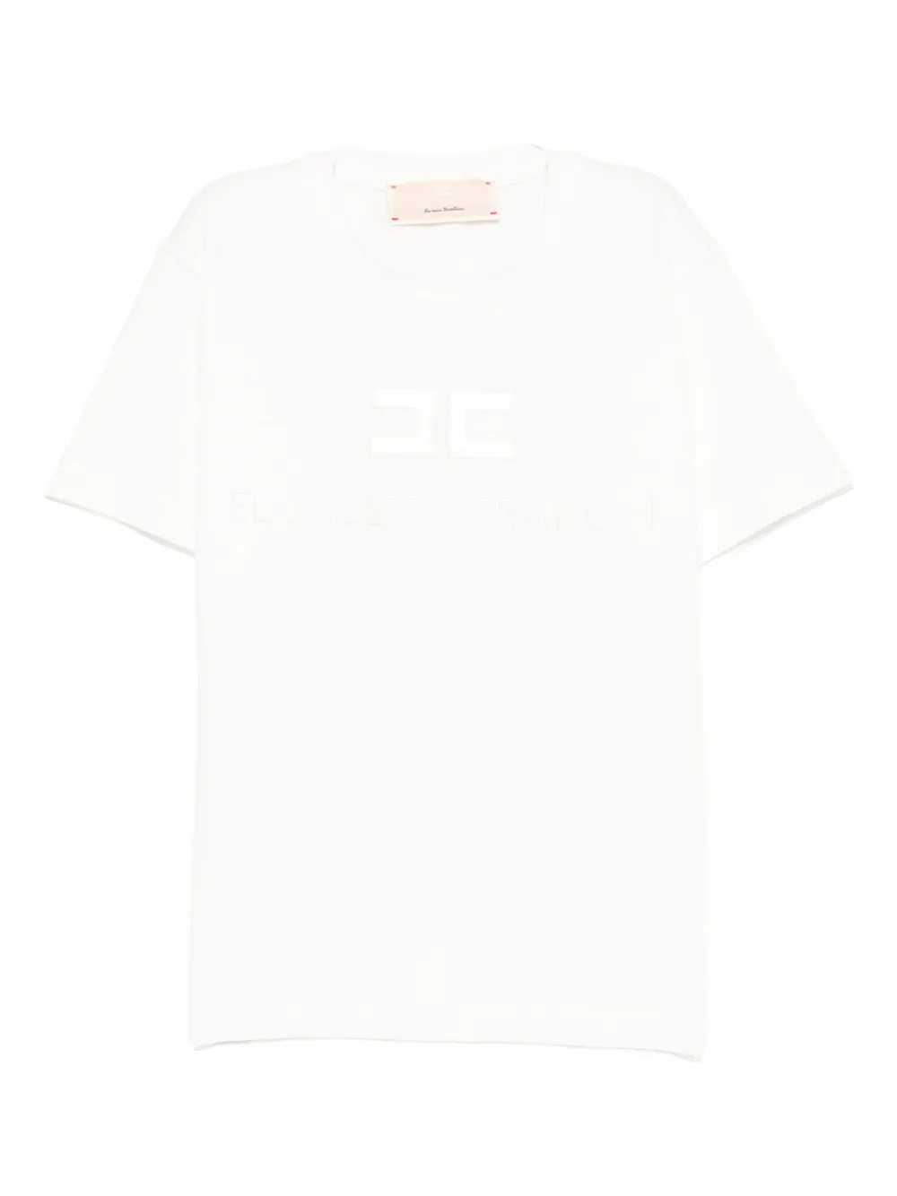 Elisabetta Franchi La Mia Bambina logo-embroidered T-shirt Beige