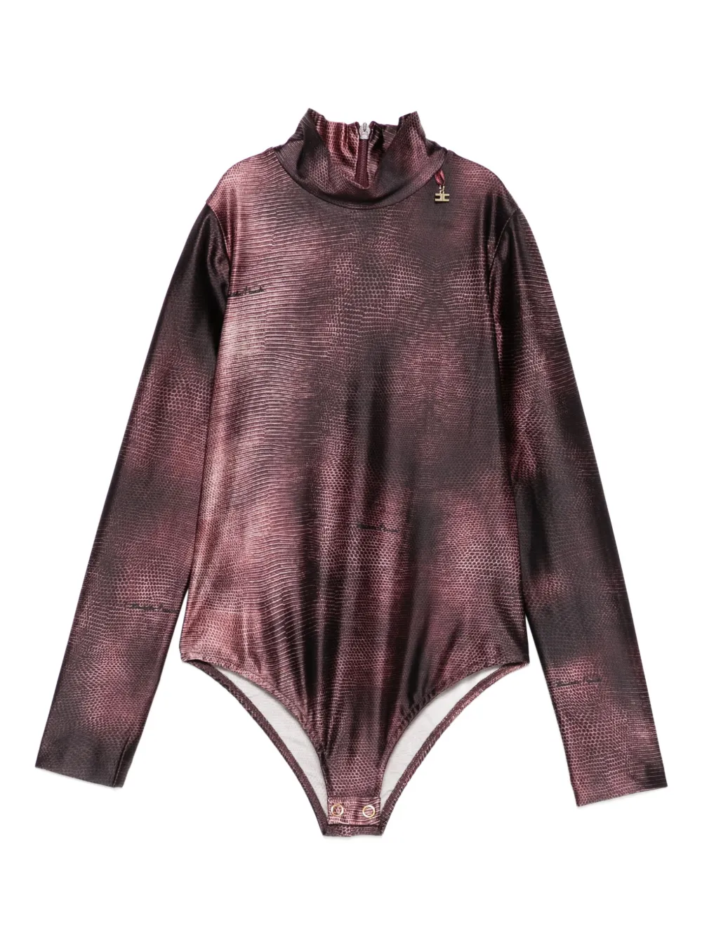 Elisabetta Franchi La Mia Bambina patterned high-neck bodysuit Rood