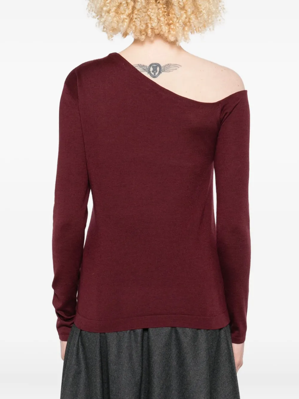 Brunello Cucinelli Asymmetrische top verfraaid met ketting Rood
