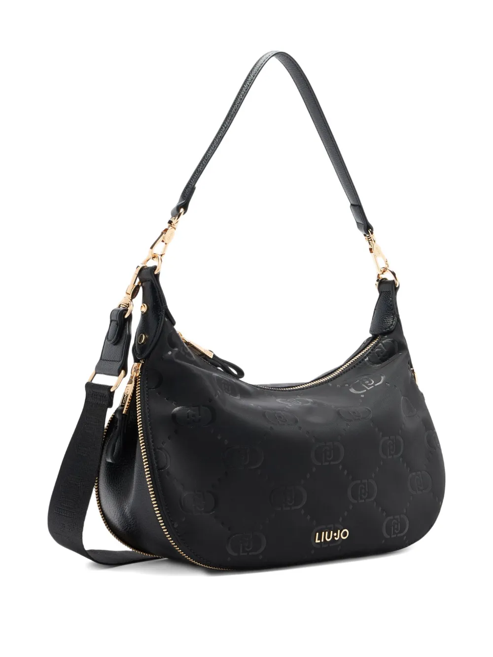 Liu •jo Medium Nylon Hobo Bag In Black