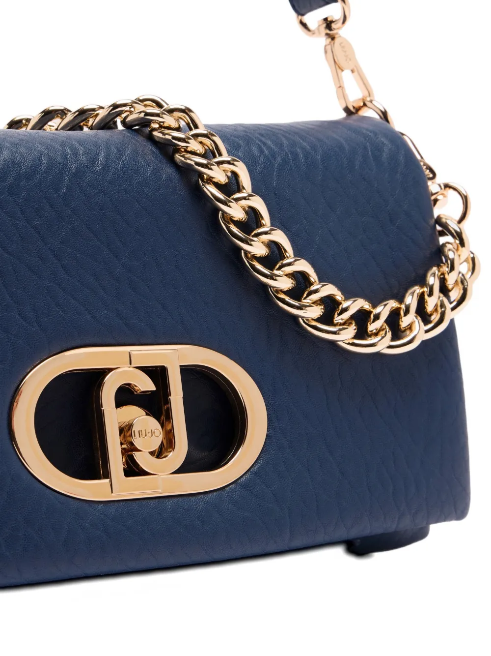 LIU JO medium LaPuffy logo-plaque chain-strap shoulder bag Blauw
