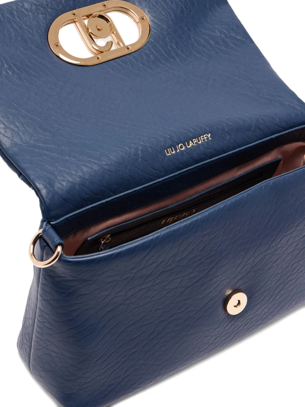 LIU JO medium LaPuffy logo-plaque chain-strap shoulder bag Blauw