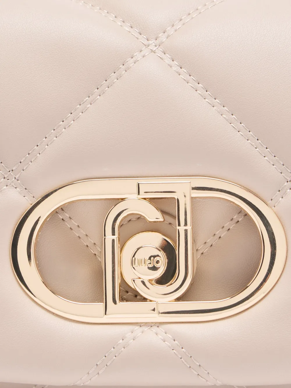 LIU JO Medium LaPuffy gewatteerde schoudertas met kettinghengsel Beige