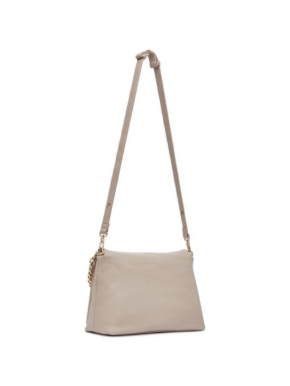 LIU JO LaPuffy grote schoudertas met kettinghengsel en logoplakkaat Beige