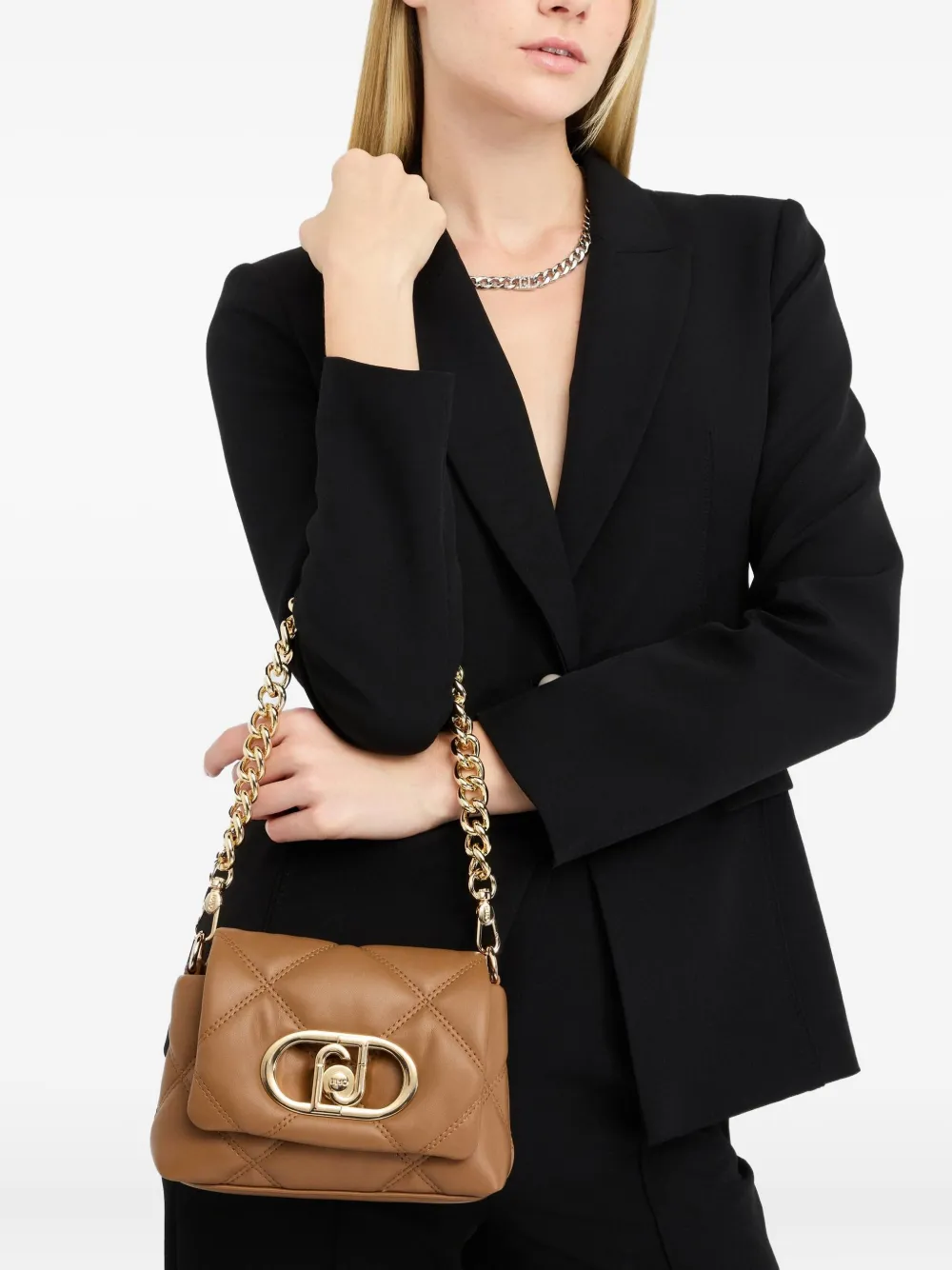 Liu •jo Small Lapuffy Matelassé Chain-strap Shoulder Bag In Brown