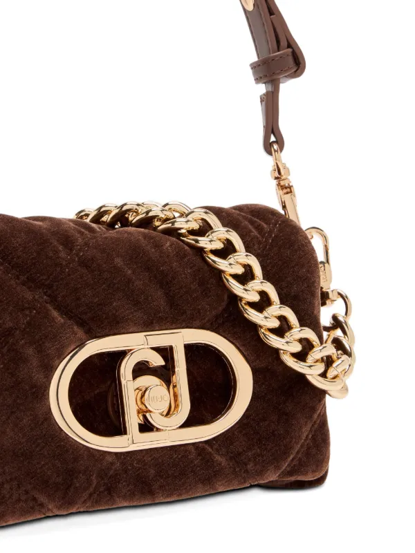 LIU JO Small LaPuffy Quilted Logo Cross Body Bag | Brown | FARFETCH JO
