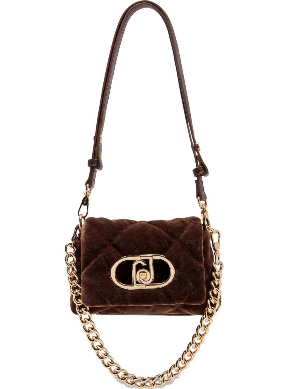 Liu •jo Small Lapuffy Quilted Logo Cross Body Bag In Brown