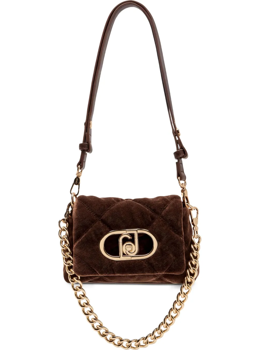 LIU JO LaPuffy kleine gewatteerde crossbodytas met logo Bruin