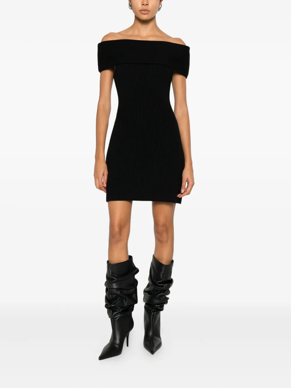 Givenchy Off-shoulder midi-jurk - Zwart