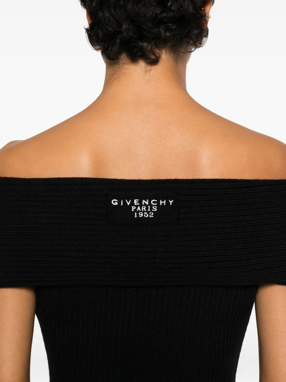Givenchy Off-shoulder midi-jurk Zwart
