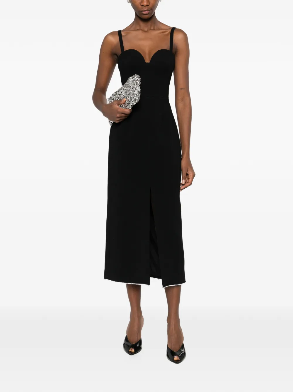 Givenchy sweetheart-neck midi dress - Zwart