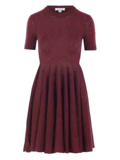 Alaïa short-sleeve flared dress