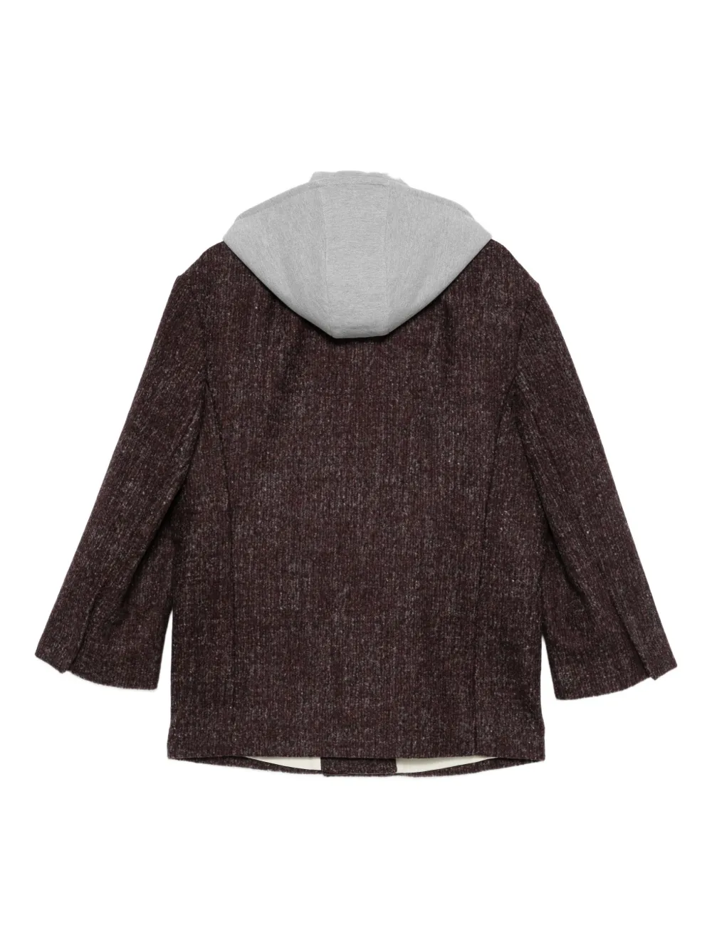 Alysi hooded tweed coat Rood