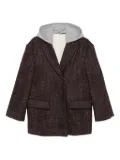 Alysi hooded tweed coat - Red