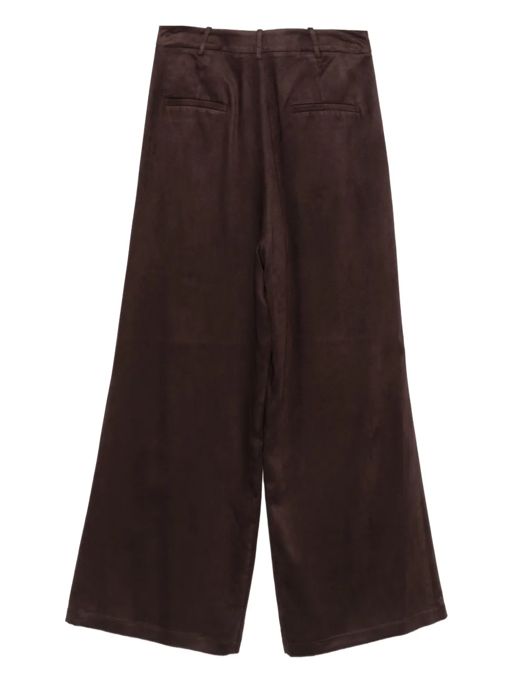 Alysi Broek met geplooid detail - Bruin