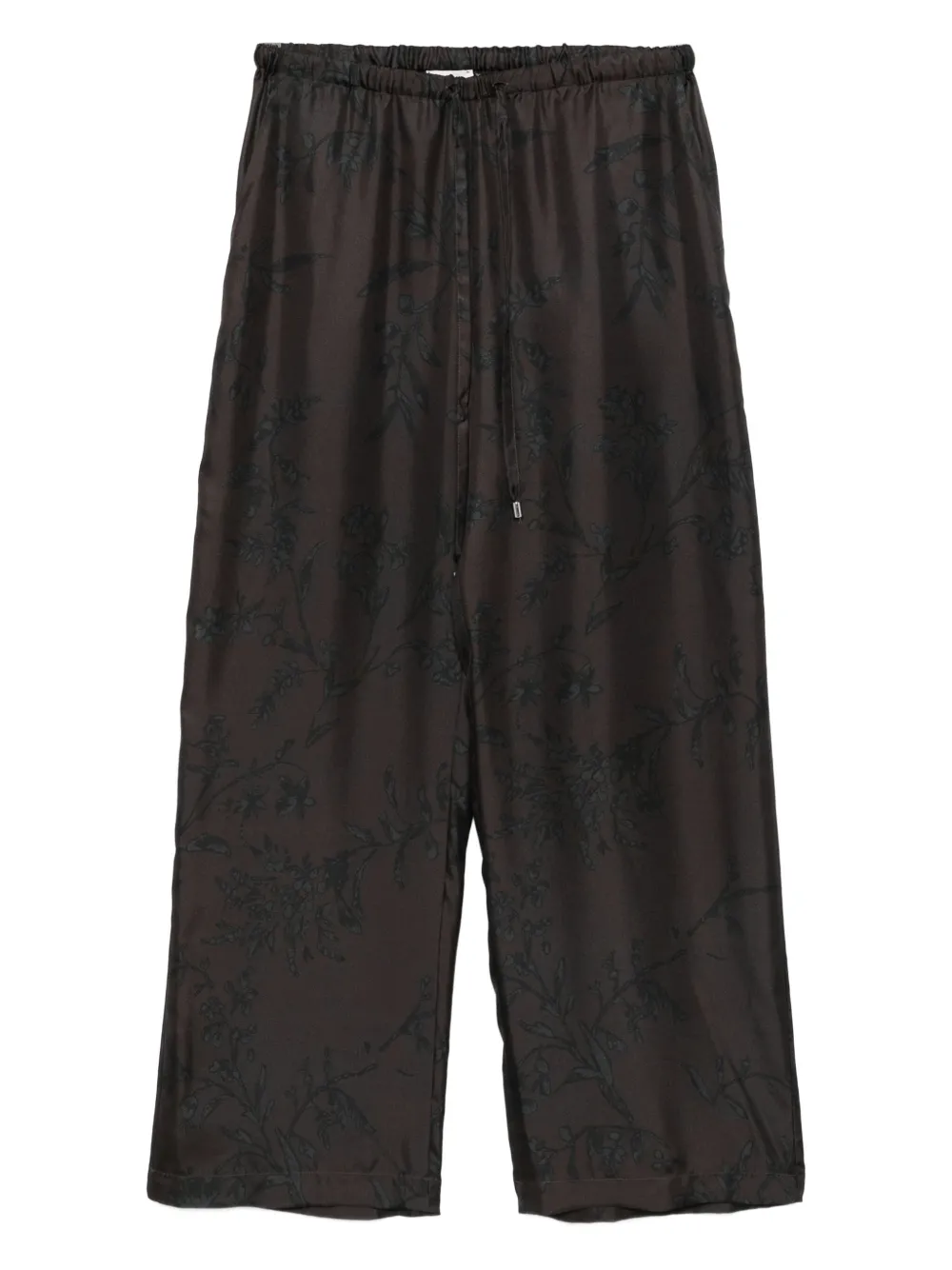 Alysi floral-pattern drawstring trousers Bruin