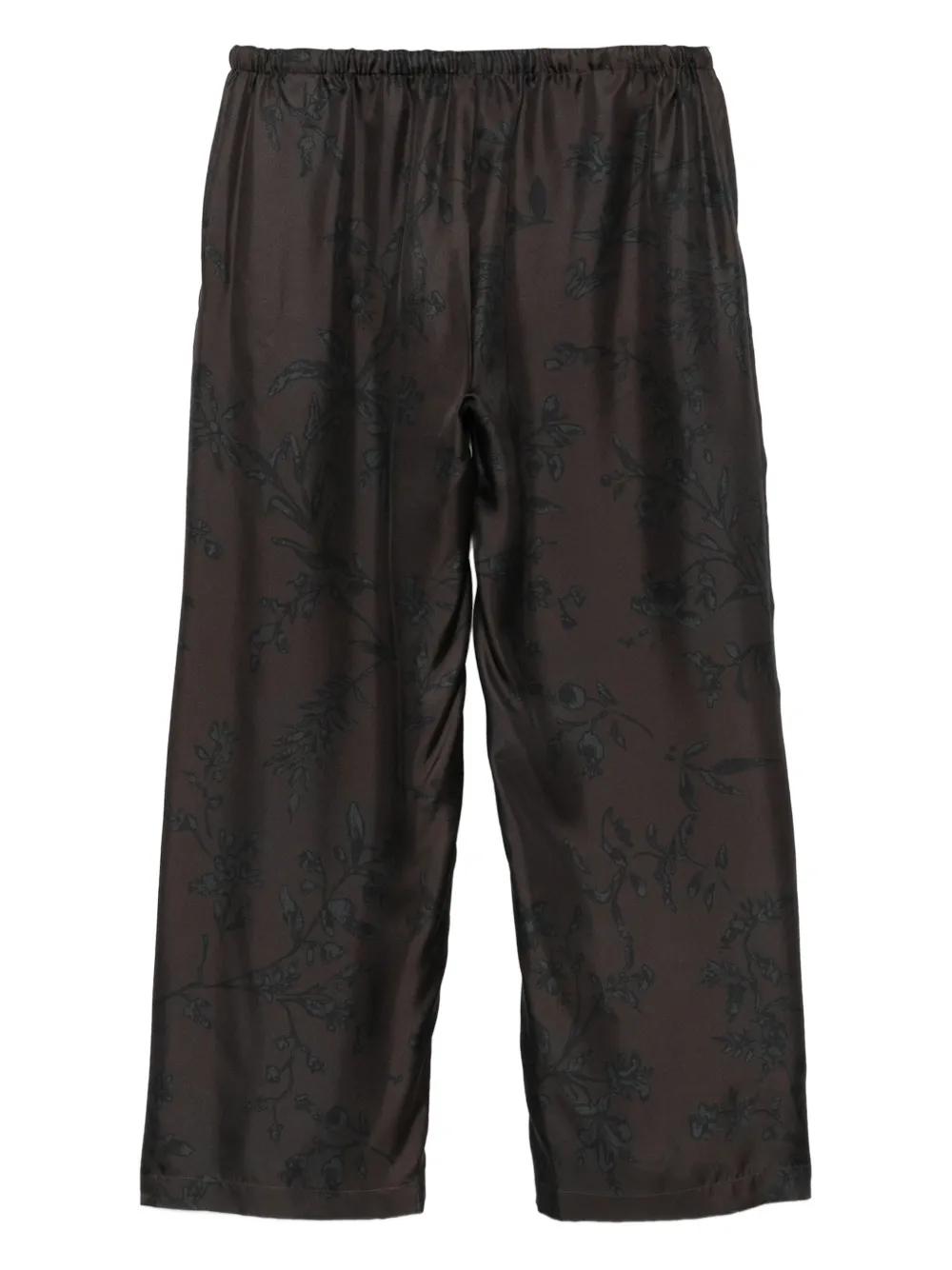 Alysi Broek met trekkoord en bloemenprint - Bruin