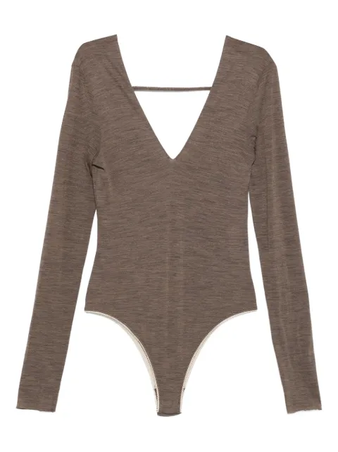 Alysi V-neck long-sleeve bodysuit