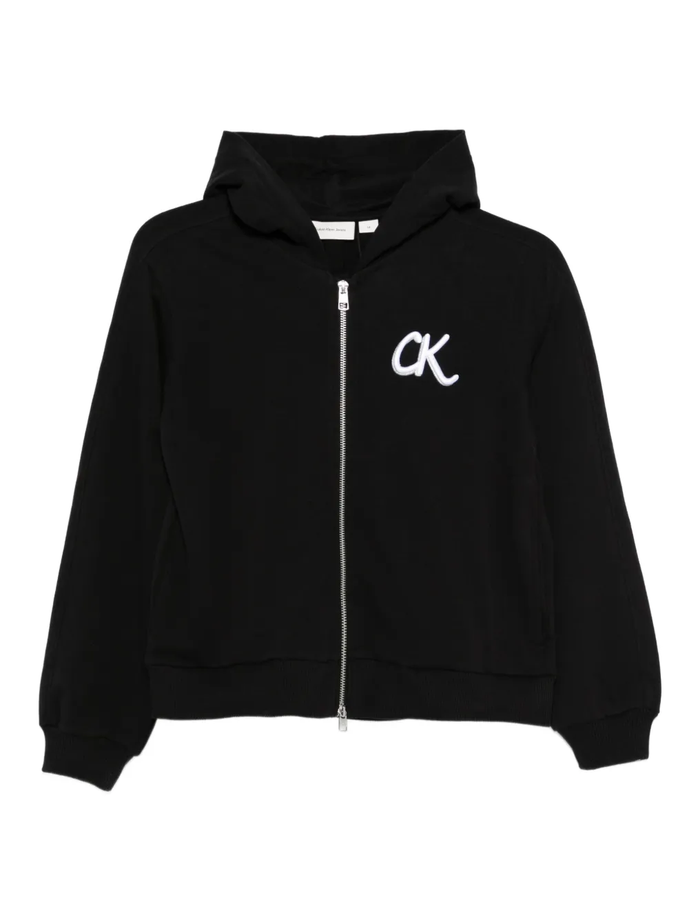 Calvin Klein Kids Hoodie met rits en logodetail Zwart