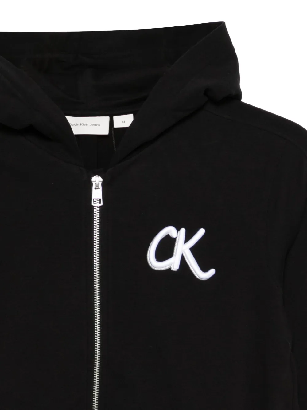 Calvin Klein Kids Hoodie met rits en logodetail Zwart