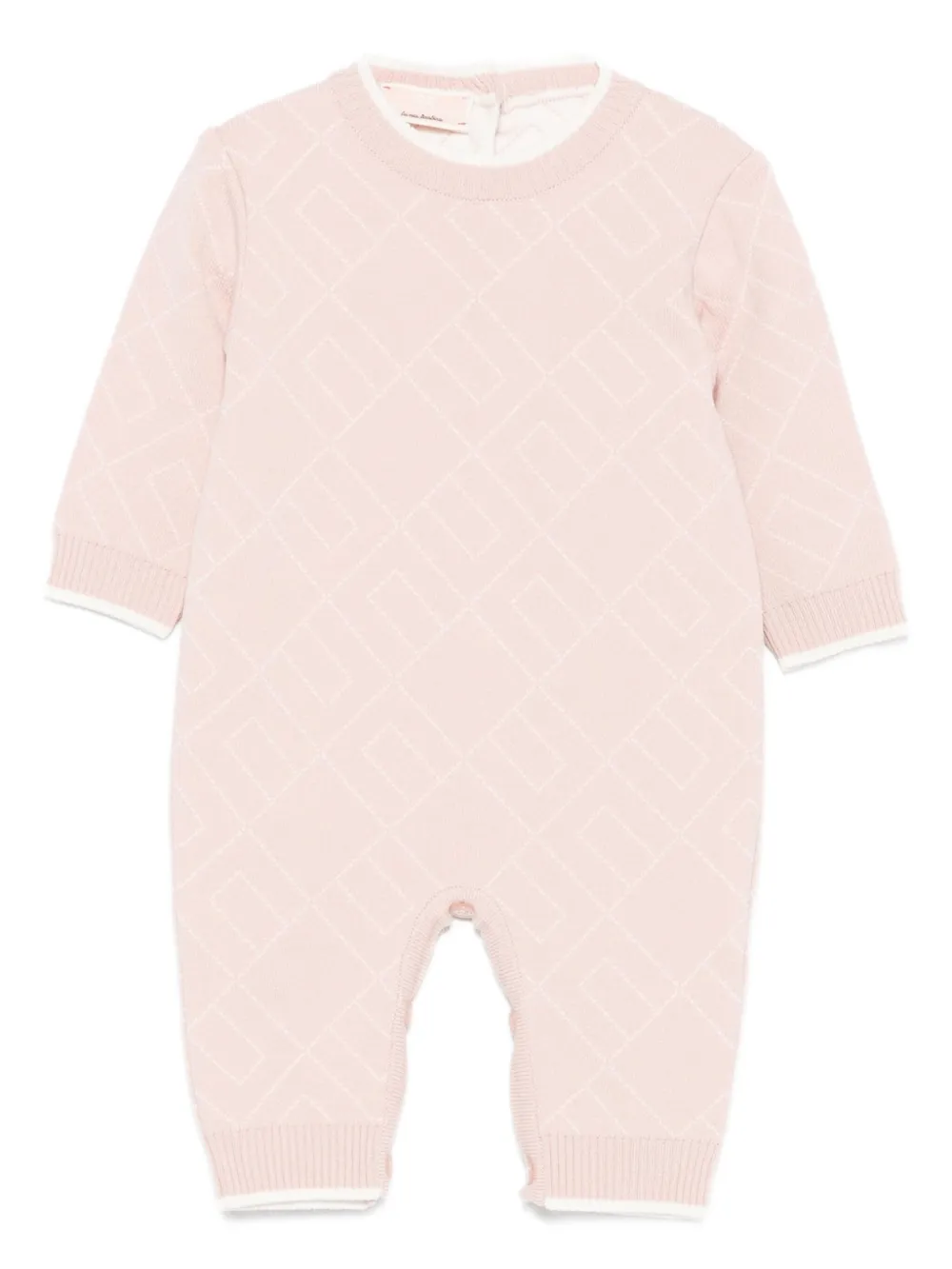 Elisabetta Franchi La Mia Bambina monogam-pattern romper Roze