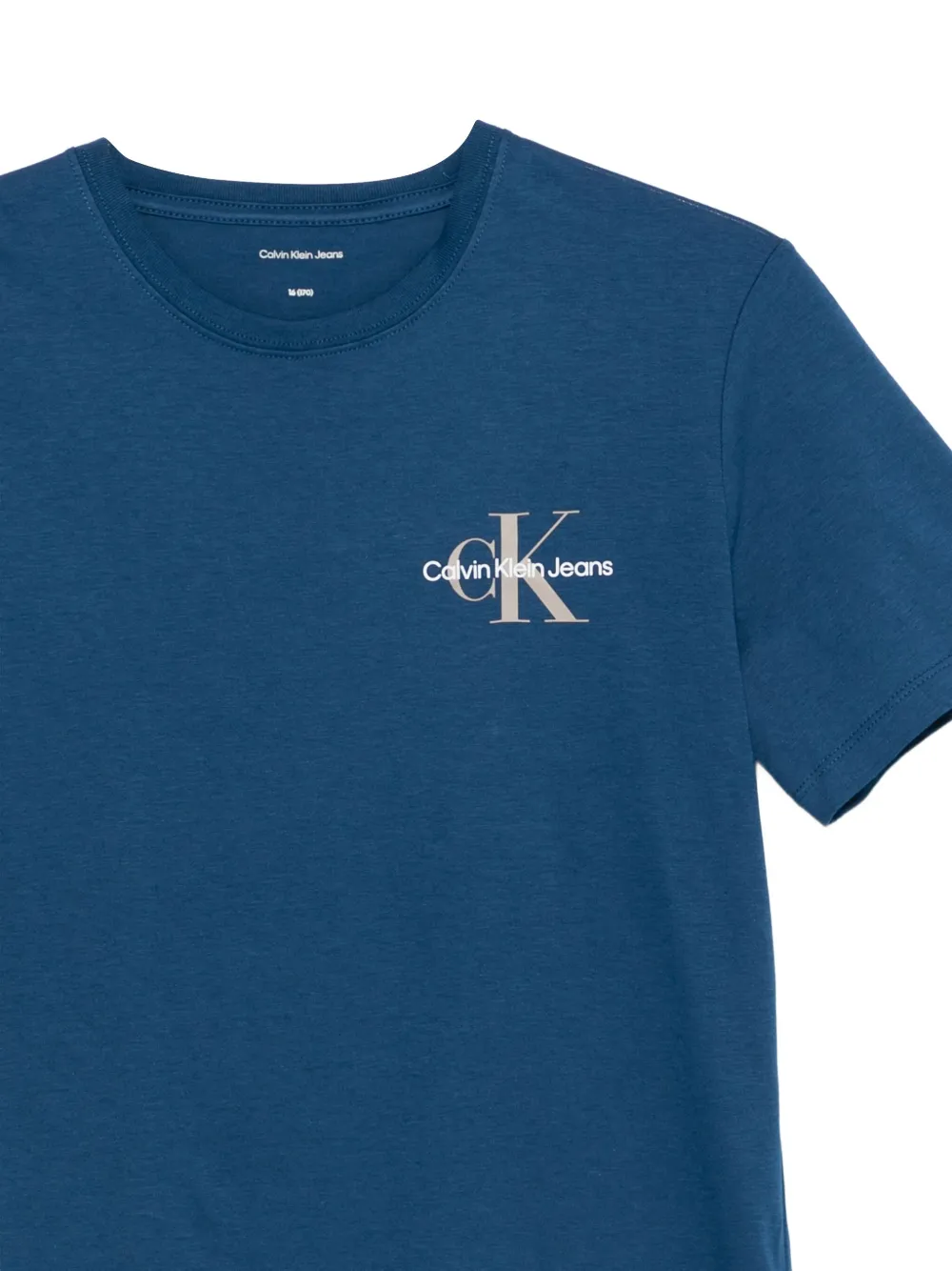 Calvin Klein Kids Katoenen T-shirt met logoprint Blauw