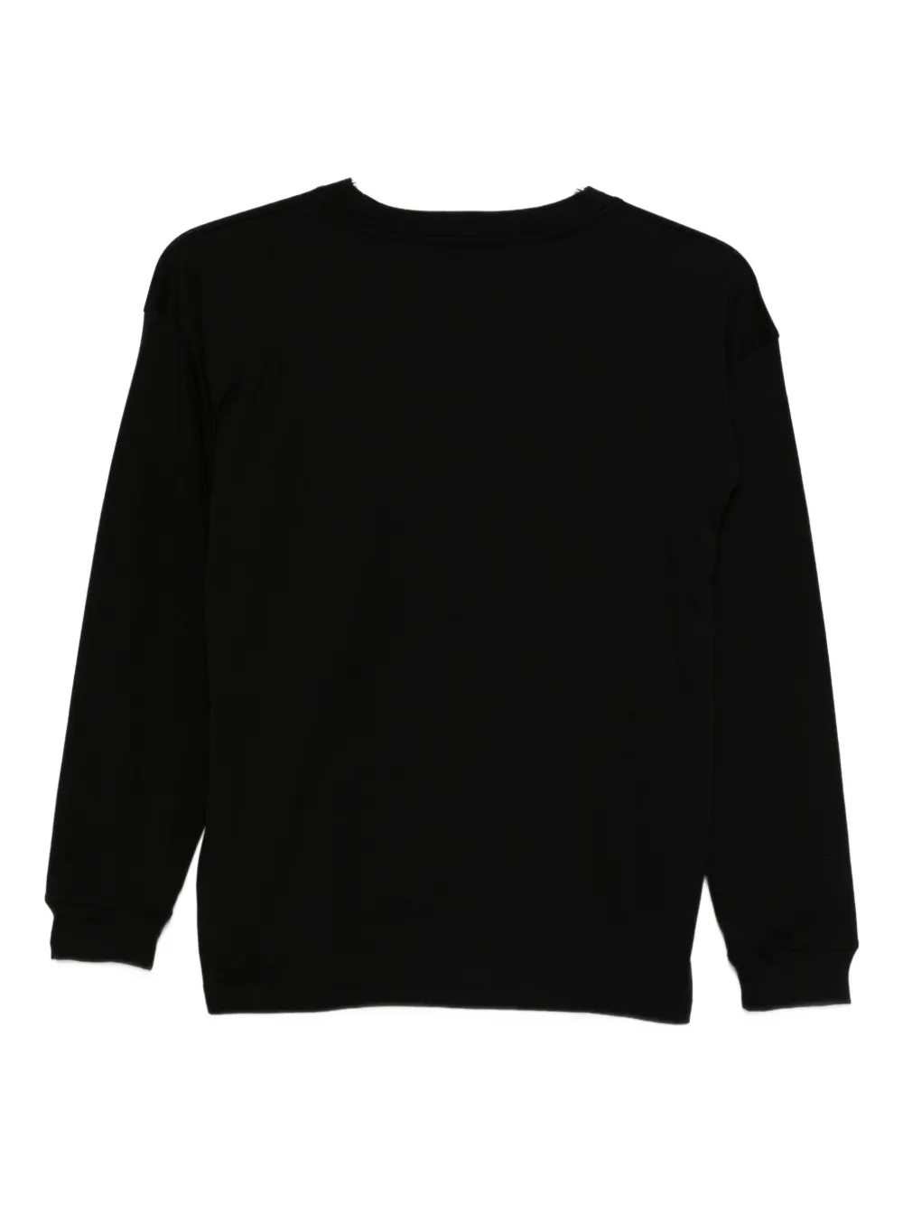 Calvin Klein Logo-patch Long-sleeve Top In Black