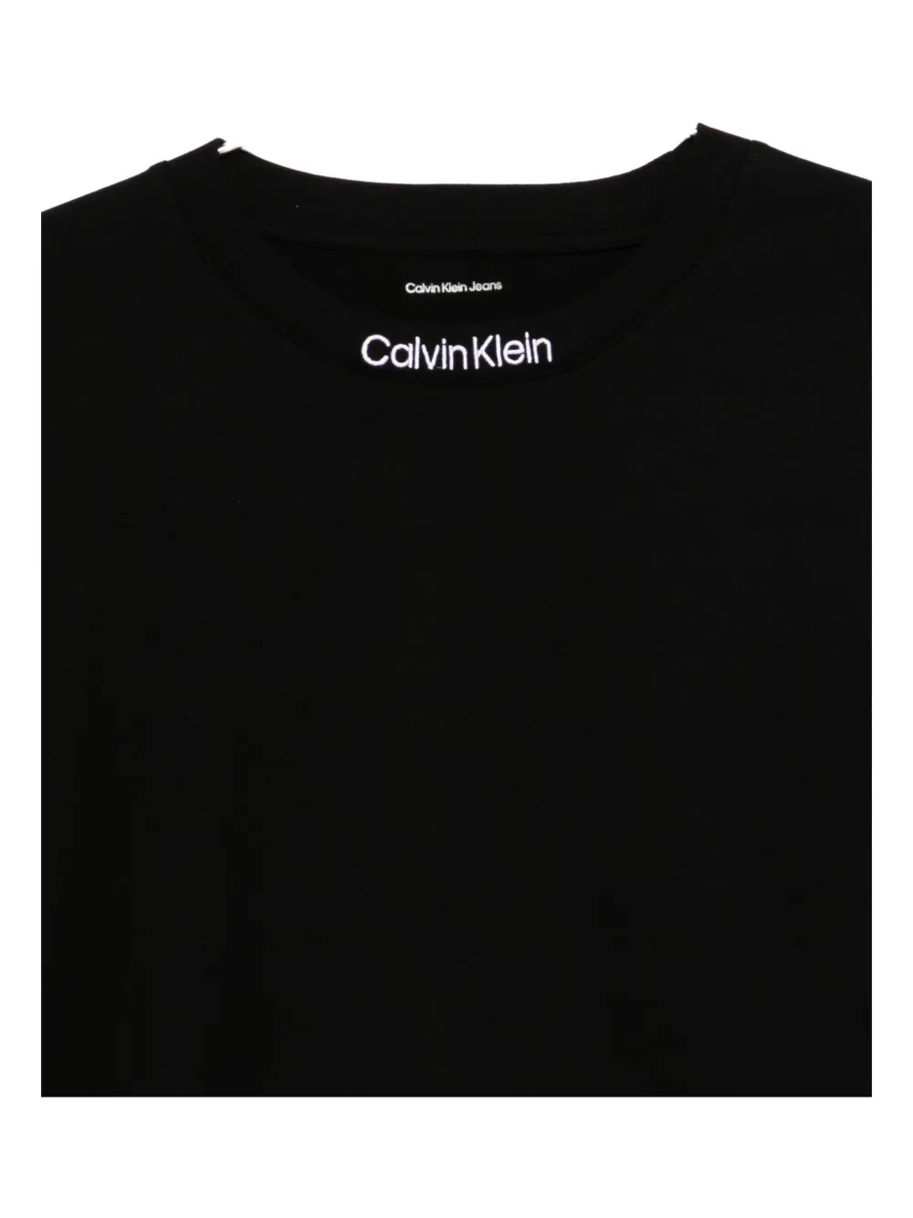 Calvin Klein Logo-patch Long-sleeve Top In Black