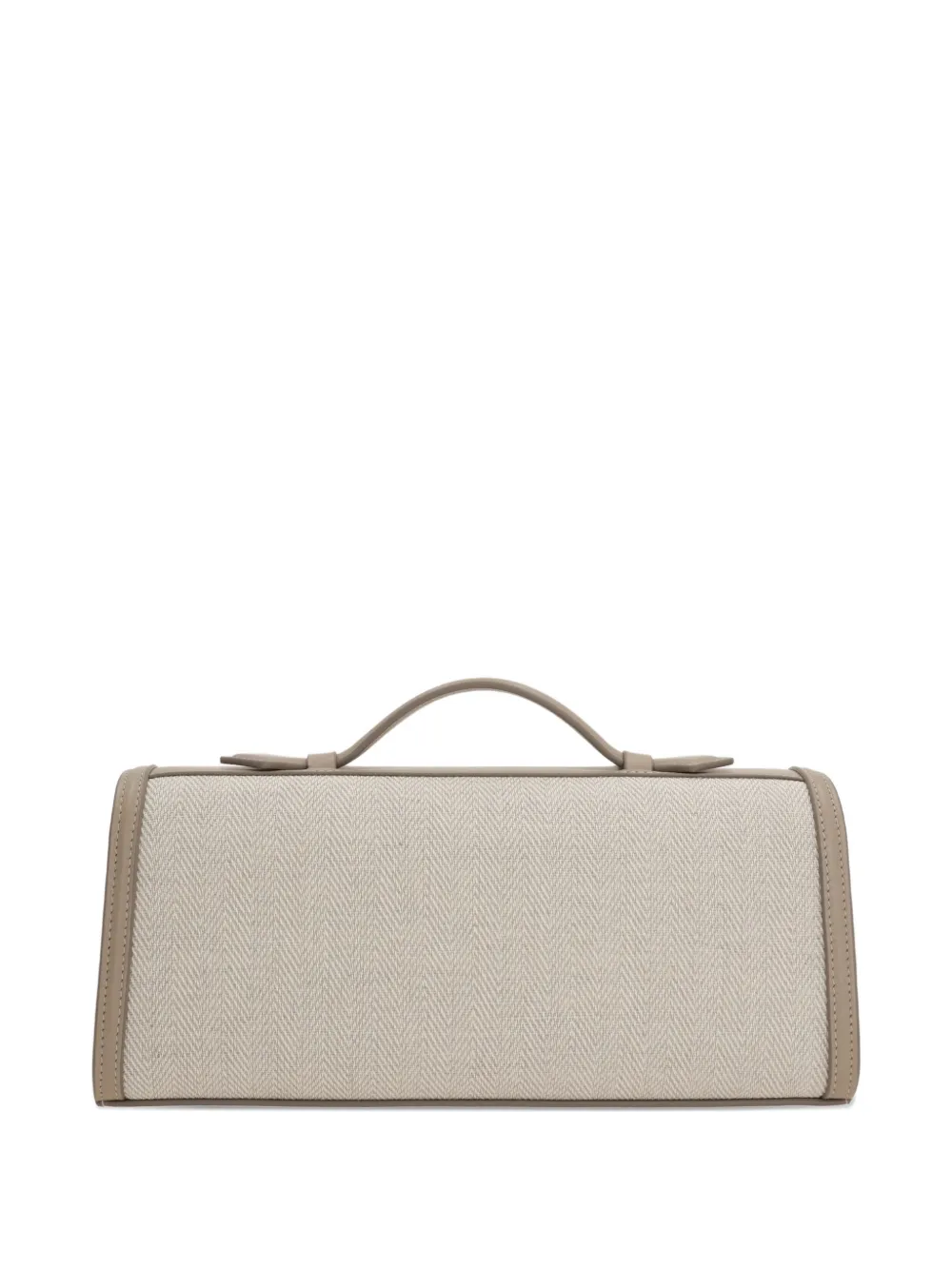 Savette Leren schoudertas met visgraatpatroon - Beige