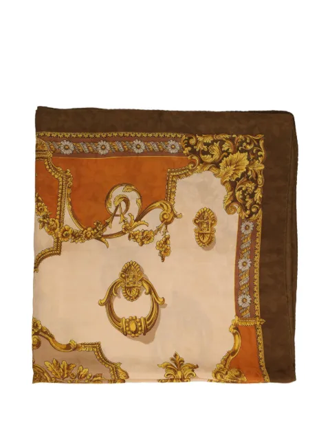 Vintage baroque-print silk scarf