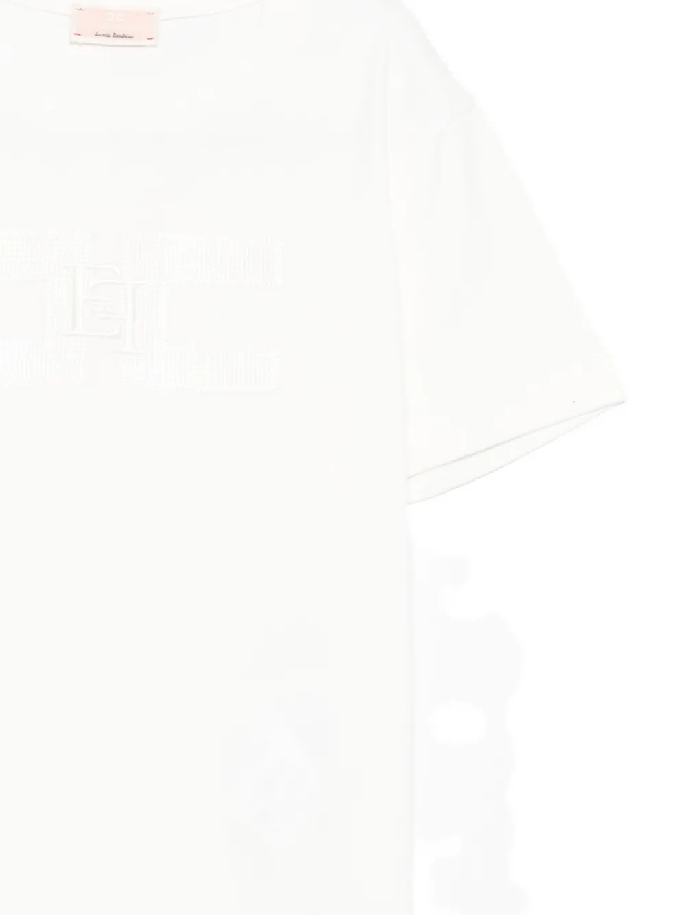 Elisabetta Franchi La Mia Bambina logo-embroidered cotton T-shirt Wit