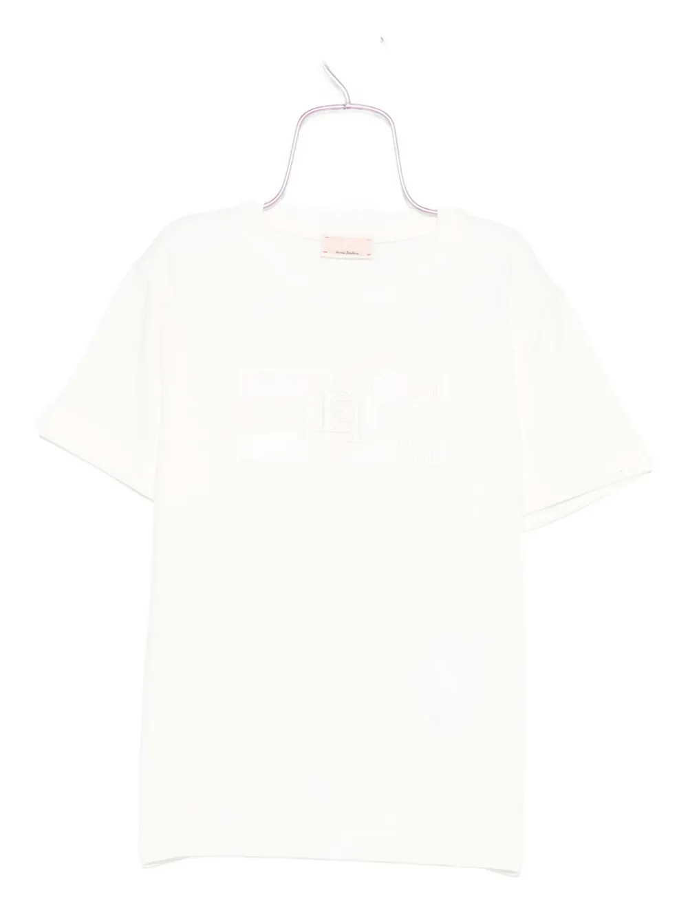 Elisabetta Franchi La Mia Bambina logo-embroidered cotton T-shirt Wit