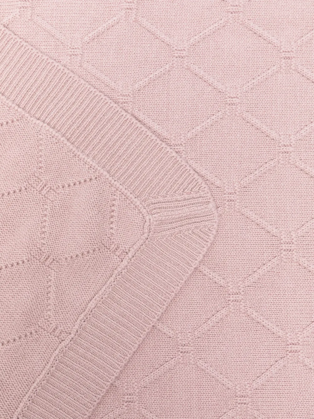 Elisabetta Franchi La Mia Bambina diamond-pattern knitted blanket Roze