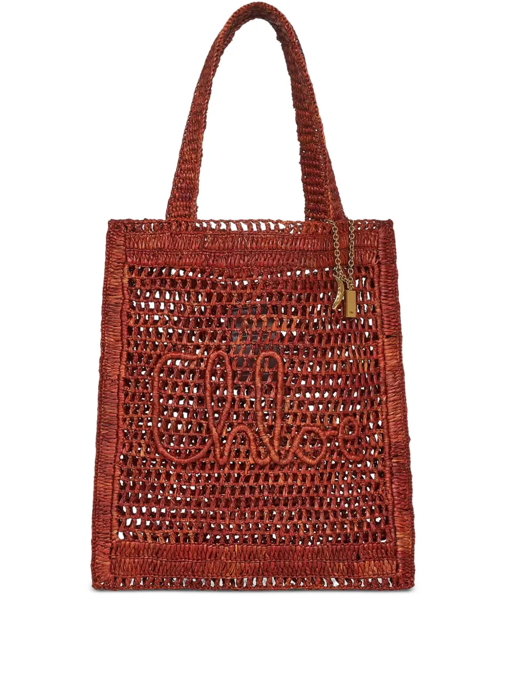 Chloé Summer Banana raffia tote bag Bruin