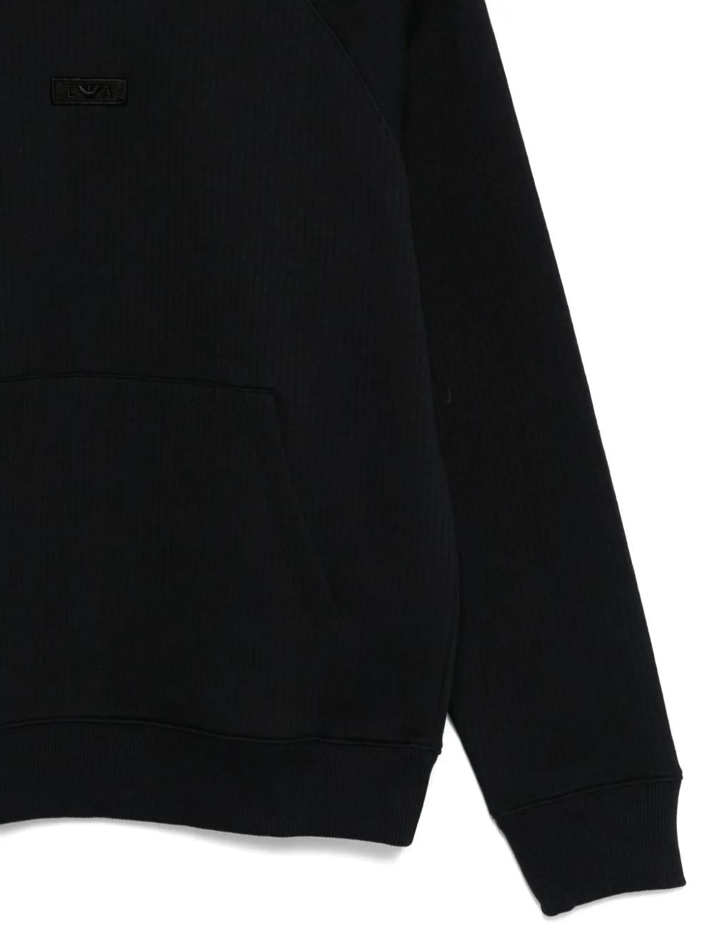 Emporio Armani Kids Hoodie met geribbelde zoom Blauw