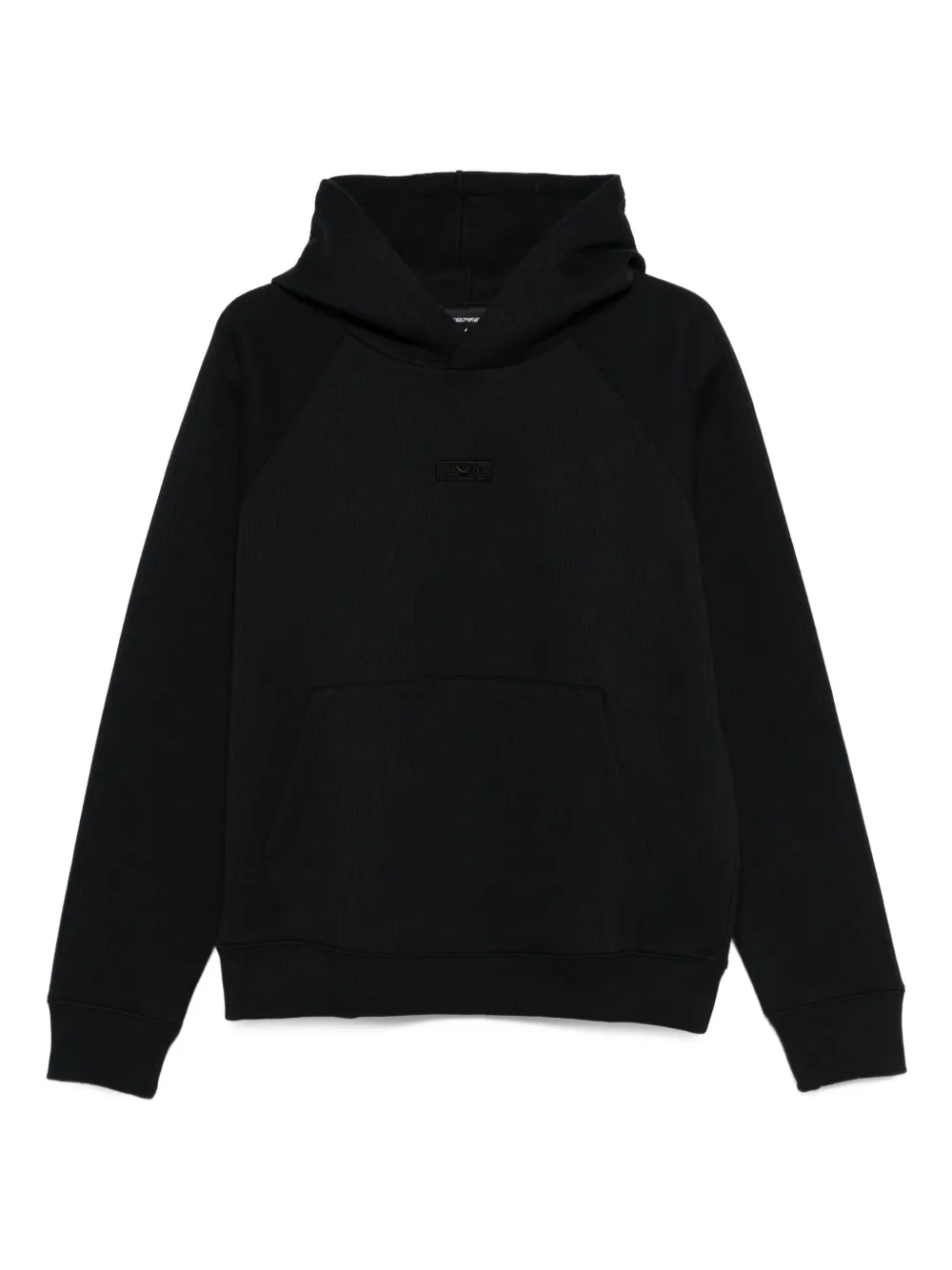 Emporio Ar i Kids Hoodie met geribbelde zoom Blauw