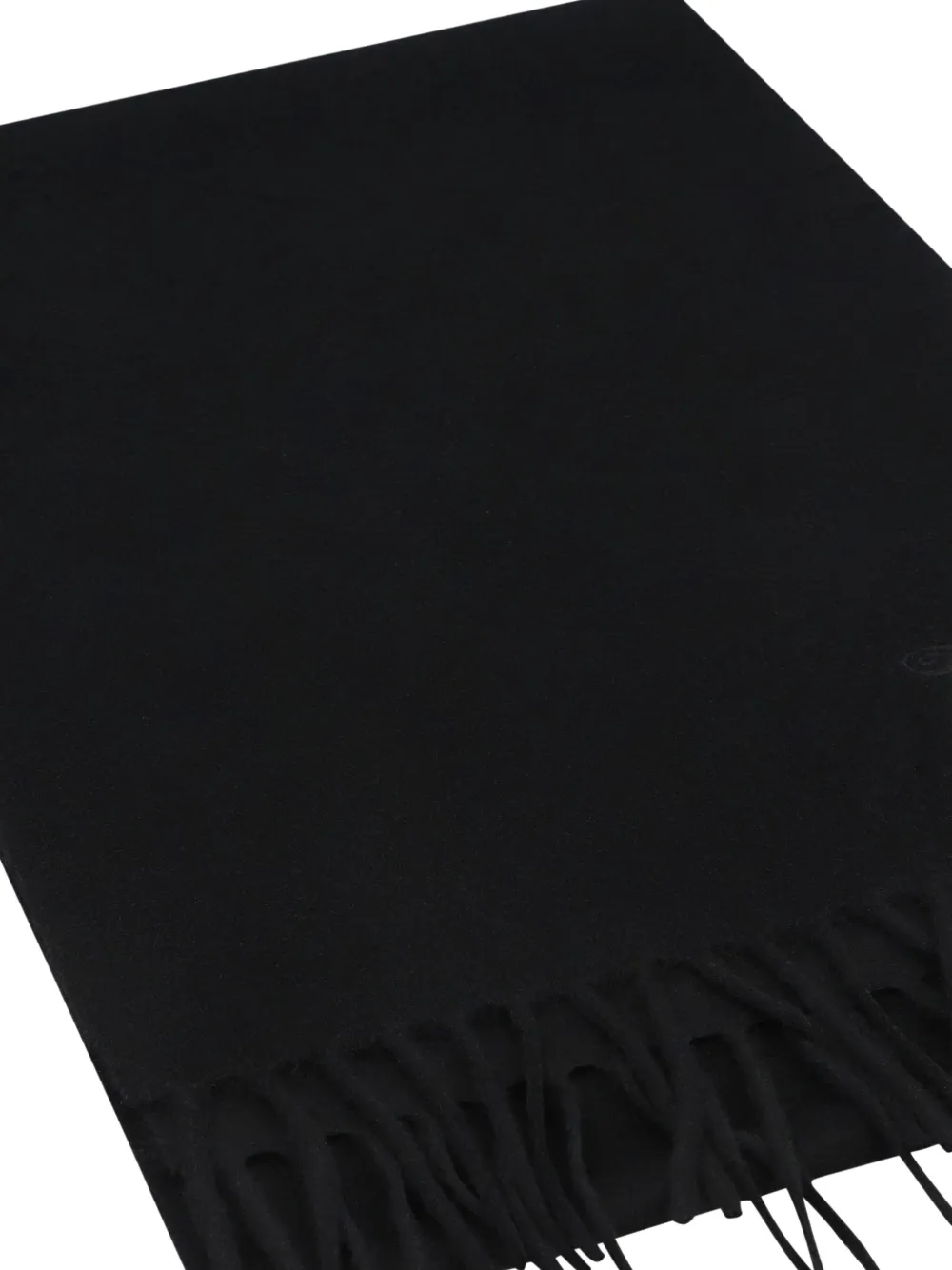 Max Mara embroidered-logo fringe scarf Zwart